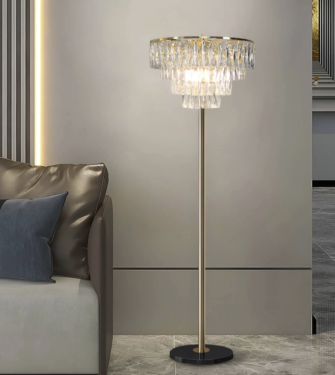 Stylish Crystal-Clear Floor Lamp for Your Living Room